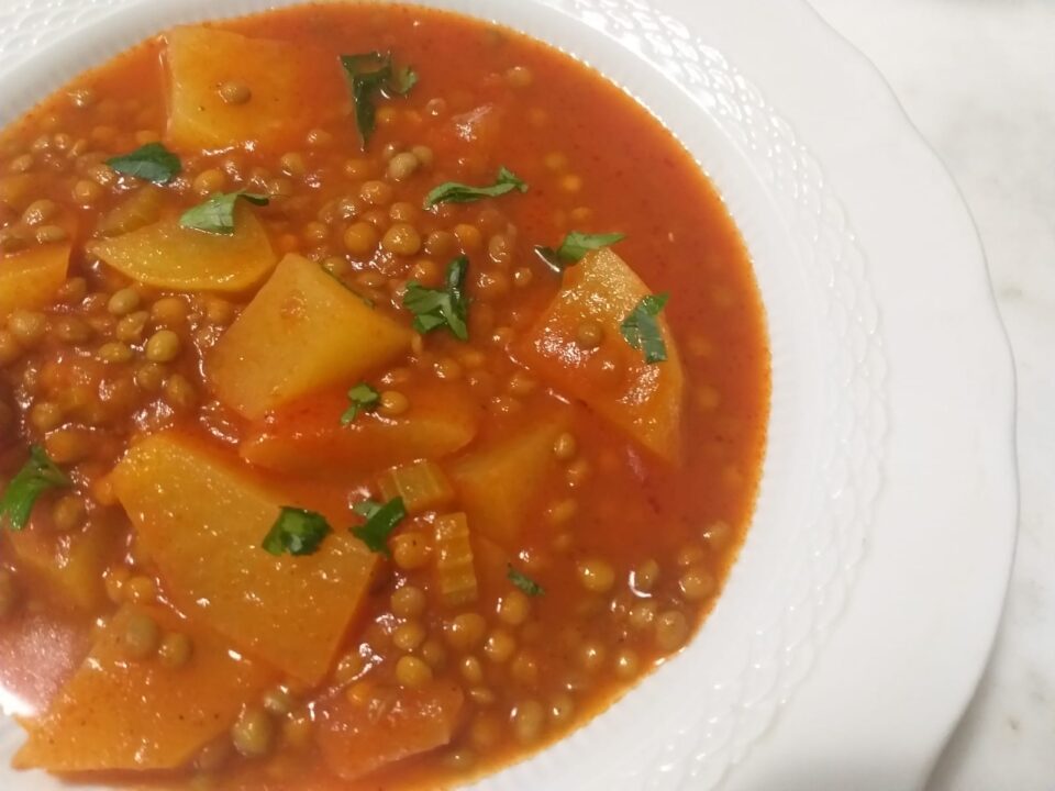zuppa di lenticchie e patate